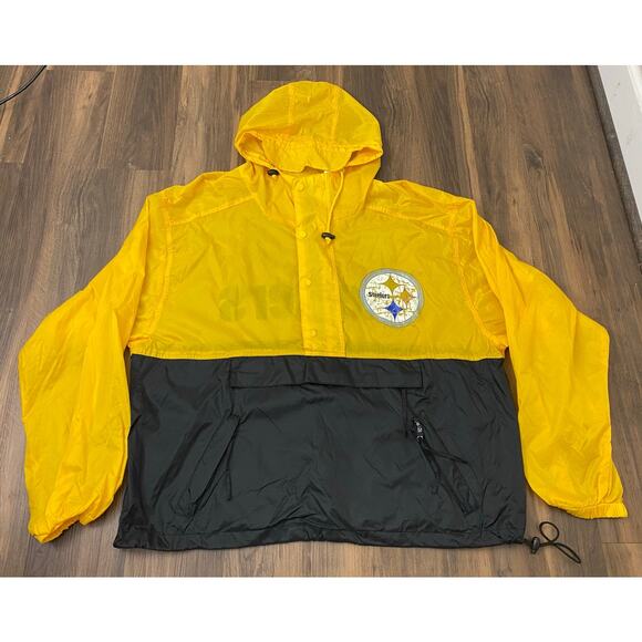 VTG 90s NFL Game Day Pittsburgh Steelers 1/2 button anorak pullover windbreaker - Picture 1 of 4